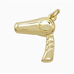 Copper Hairdriver Pendant Gold Plated, approx 17mm [FN52881]