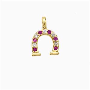 Copper Pendant Pave Zircon, Gold Plated, approx 8.5-12mm [FN52900]