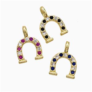 Copper Pendant Pave Zircon, Gold Plated, approx 8.5-12mm [FN52901]