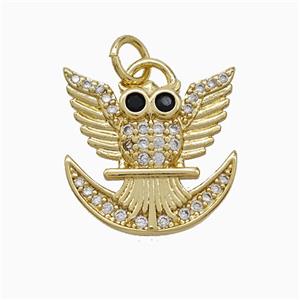 Copper Pendant Pave Zircon, Gold Plated, approx 16-17mm [FN52905]