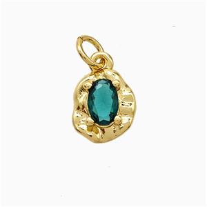 Copper Leaf Pendant Pave Crystal Glass Gold Plated, approx 8-10mm [FN52916]