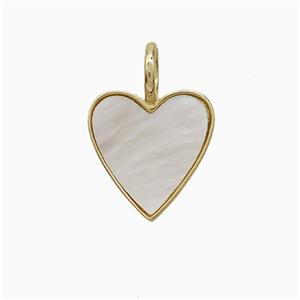 Copper Heart Pendant Pave Shell Gold Plated, approx 14mm [FN52924]