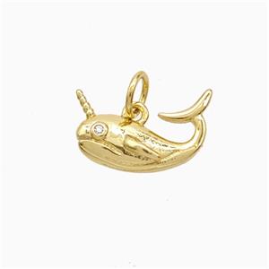 Copper Pendant Pave Zircon, Gold Plated, approx 8-14mm [FN52935]