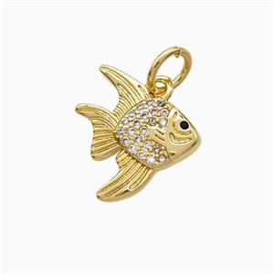 Copper Pendant Pave Zircon, Gold Plated, approx 14-15mm [FN52937]