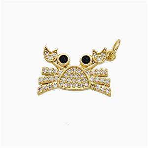 Copper Crab Pendant Pave Zirconia Gold Plated, approx 11-16mm [FN52939]