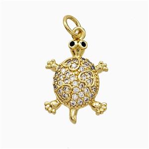 Copper Tortoise Pendant Pave Zirconia Gold Plated, approx 12-17mm [FN52948]