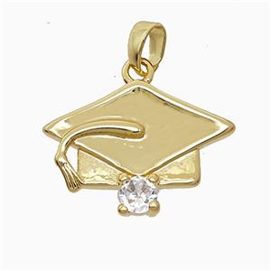 Copper Pendant Pave Zircon, Gold Plated, approx 15-20mm [FN52960]