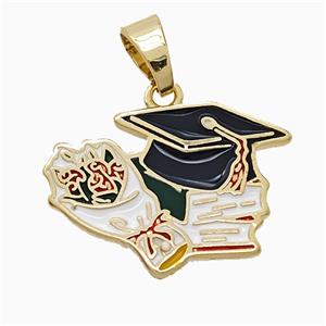 Copper Pendant Pave Zircon, Gold Plated, approx 17-22mm [FN52962]