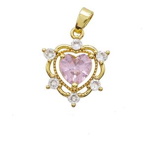 Copper Pendant Pave Zircon, Gold Plated, approx 15mm [FN53008]