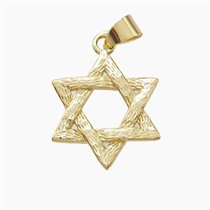 Copper David Star Pendant Gold Plated, approx 17.5mm [FN53037]