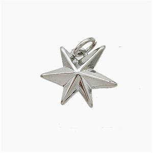 Copper Star Pendant Platinum Plated, approx 13-14mm [FN53040]