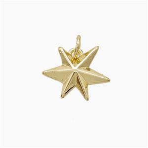 Copper Star Pendant Gold Plated, approx 13-14mm [FN53041]