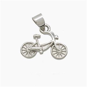 Copper Bicycle Pendant Platinum Plated, approx 10-16mm [FN53044]