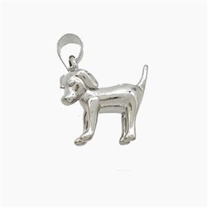 Copper Dog Pendant Platinum Plated, approx 13-14mm [FN53046]