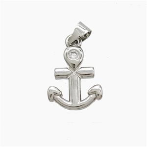 Copper Anchor Pendnat Platinum Plated, approx 12-15mm [FN53048]