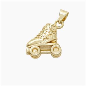 Copper Skates Pendant Shoe Gold Plated, approx 13mm [FN53063]