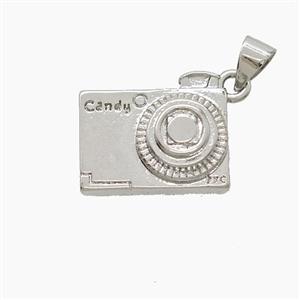 Copper Camera Pendant Candy Platinum Plated, approx 13-16mm [FN53064]