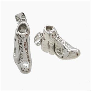 Copper Shoes Pendant Platinum Plated, approx 10-19mm [FN53129]