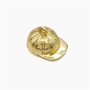 Copper Baseball Cap Pendant Sports Gold Plated, approx 9.5-12mm [FN53157]