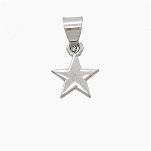 Copper Star Pendant Platinum Plated, approx 8mm [FN53158]