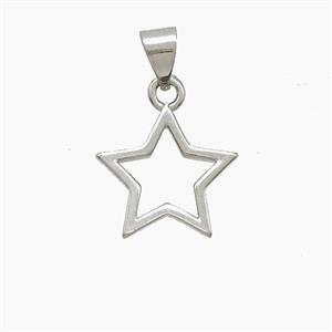 Copper Star Pendant Platinum Plated, approx 13.5mm [FN53160]