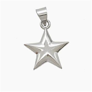 Copper Star Pendant Platinum Plated, approx 15mm [FN53162]