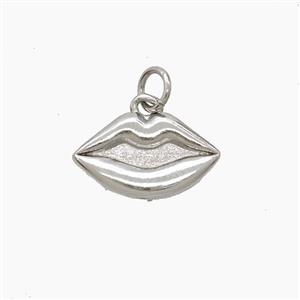Copper Lips Pendant Platinum Plated, approx 9-15mm [FN53166]