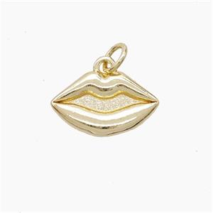 Copper Lips Pendant Gold Plated, approx 9-15mm [FN53167]