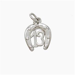Copper Horseshoe Pendant 13 Platinum Plated, approx 11-12mm [FN53168]