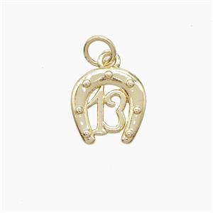 Copper Horseshoe Pendant 13 Gold Plated, approx 11-12mm [FN53169]