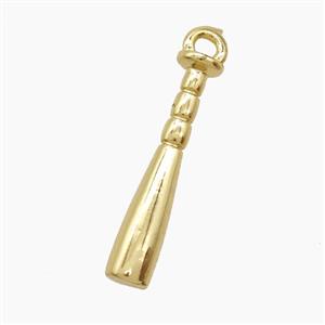 Baseball Bat Charms Copper Pendant Sports Gold Plated, approx 4-20mm [FN53179]