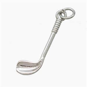 Copper Golf Pendant Sports Platinum Plated, approx 7-21mm [FN53180]