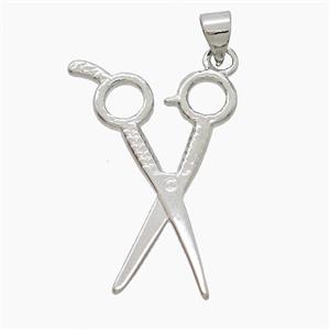 Copper Forfex Pendant Platinum Plated, approx 20-30mm [FN53260]