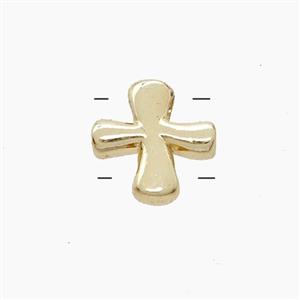 Copper Cross Beads 2holes Gold Plated, approx 11mm [FN53383]