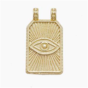 Copper Eye Pendant 2loops Rectangle Gold Plated, approx 13-24mm [FN53391]