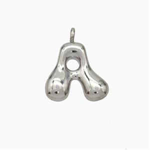 Copper Letter-A Pendant Platinum Plated, approx 10-12mm [FN53405]