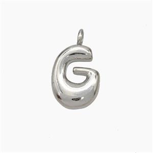 Copper Letter-G Pendant Platinum Plated, approx 10-12mm [FN53411]