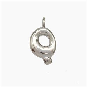 Copper Letter-Q Pendant Platinum Plated, approx 10-12mm [FN53421]