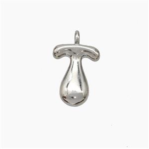 Copper Letter-T Pendant Platinum Plated, approx 10-12mm [FN53424]