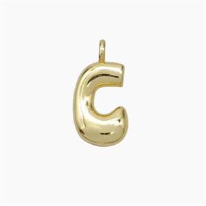 Copper Letter-C Pendant Gold Plated, approx 10-12mm [FN53434]