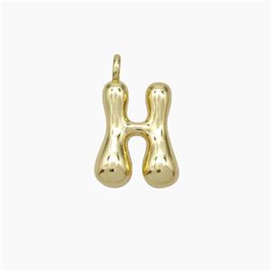 Copper Letter-H Pendant Gold Plated, approx 10-12mm [FN53439]