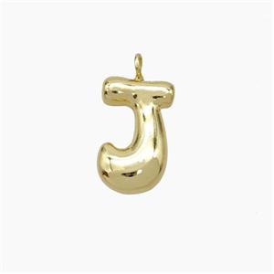 Copper Letter-J Pendant Gold Plated, approx 10-12mm [FN53441]