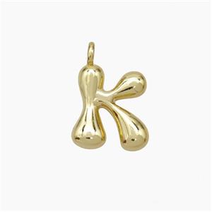 Copper Letter-K Pendant Gold Plated, approx 10-12mm [FN53442]