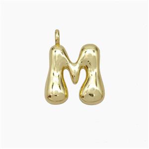Copper Letter-M Pendant Gold Plated, approx 10-12mm [FN53443]