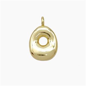 Copper Letter-O Pendant Gold Plated, approx 10-12mm [FN53445]
