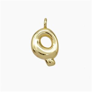 Copper Letter-Q Pendant Gold Plated, approx 10-12mm [FN53447]