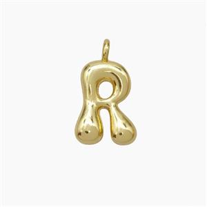 Copper Letter-R Pendant Gold Plated, approx 10-12mm [FN53448]