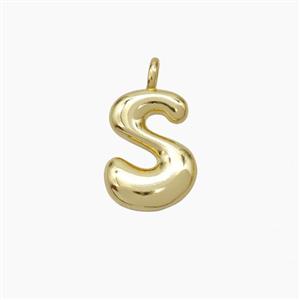 Copper Letter-S Pendant Gold Plated, approx 10-12mm [FN53449]