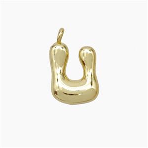 Copper Letter-U Pendant Gold Plated, approx 10-12mm [FN53451]