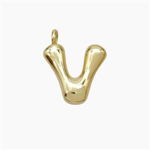 Copper Letter-V Pendant Gold Plated, approx 10-12mm [FN53452]
